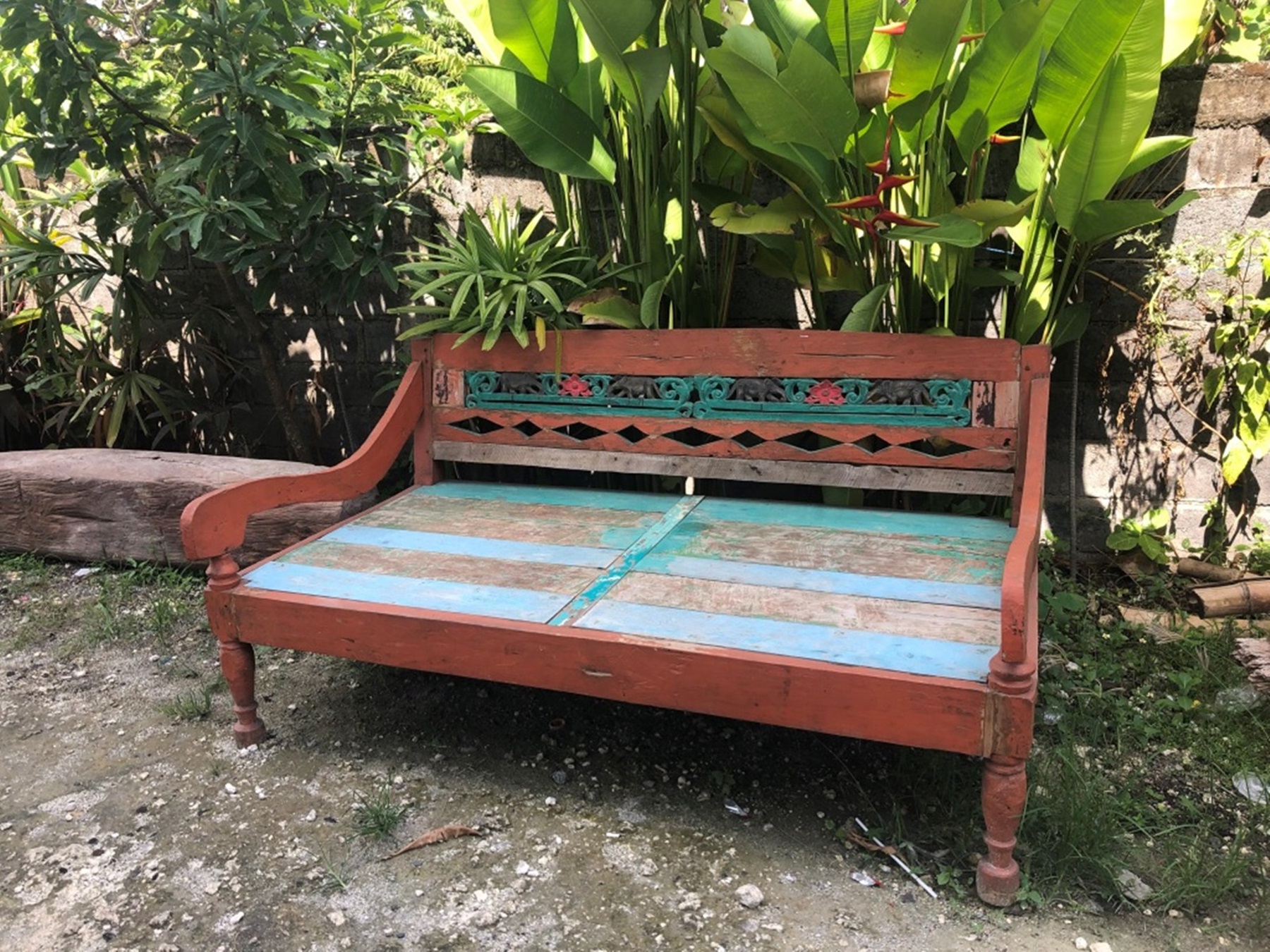 Handgefertigtes Daybed aus Teakholz für garten und Terrasse